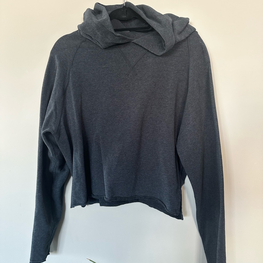 Lululemon Dark Gray Cropped Hooded Sweatshirt